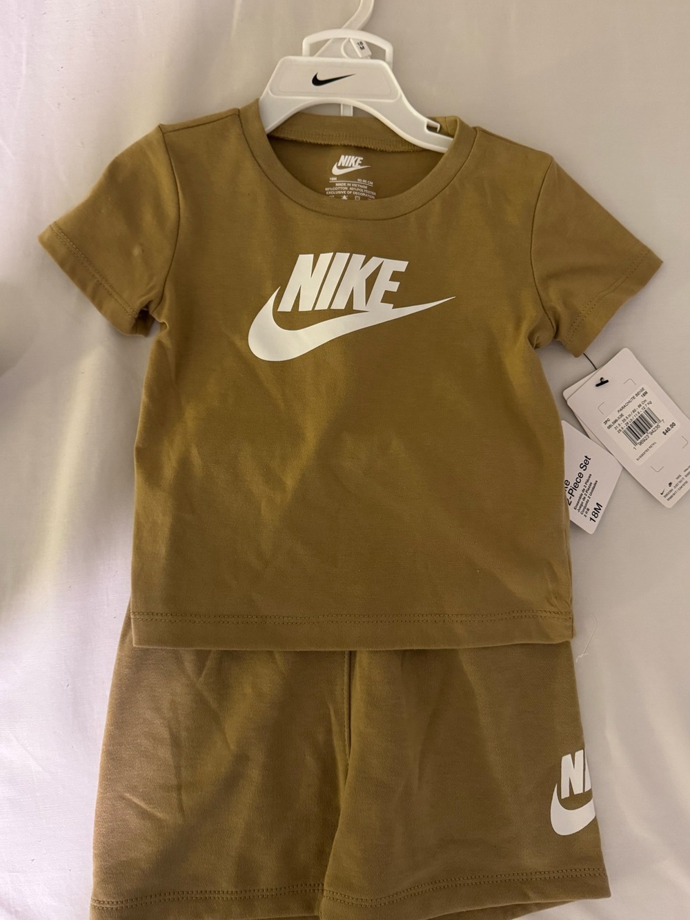 Nike Kids Short Sleeve Camel Tee with shorts